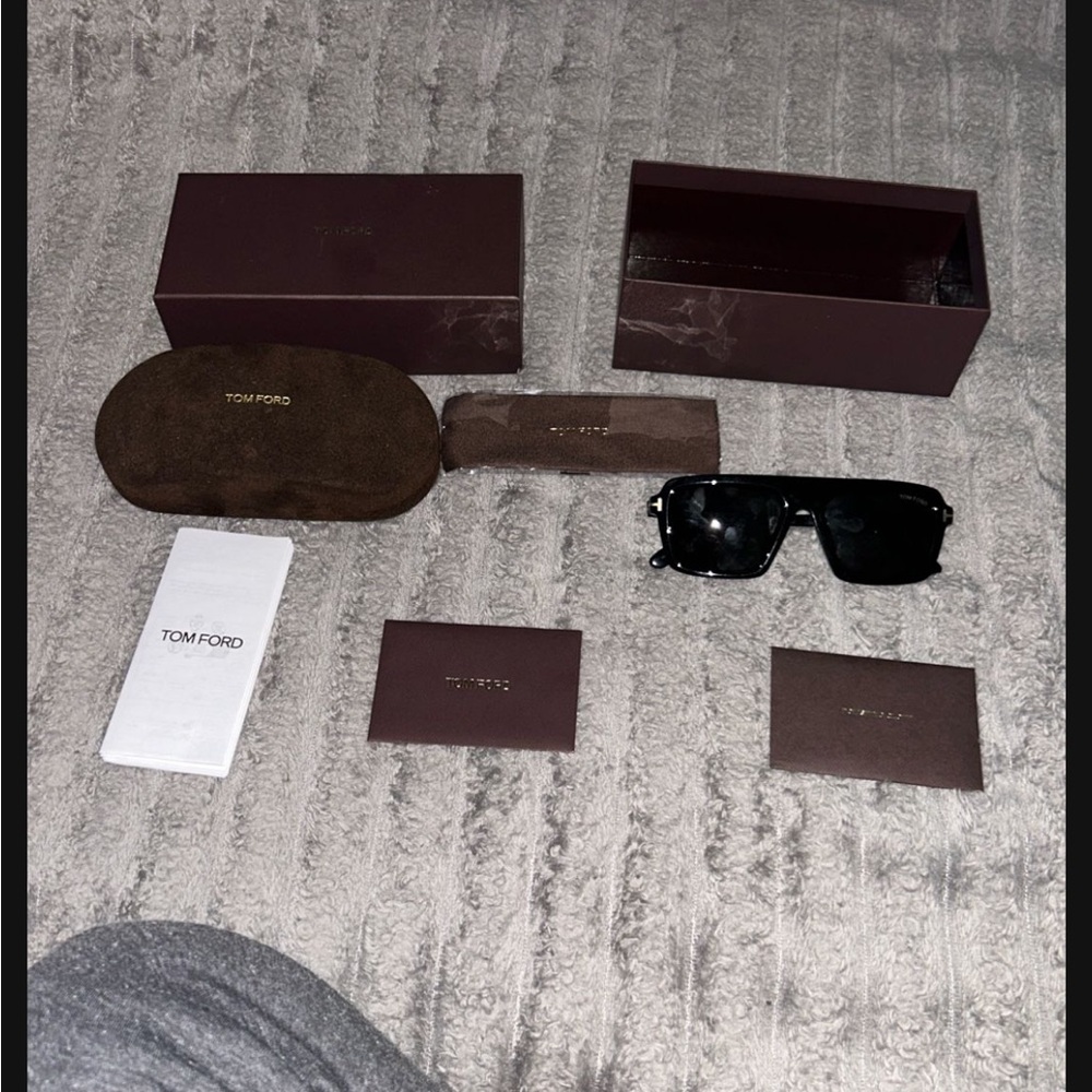 Tom Ford Black Sunglasses with Brown Case